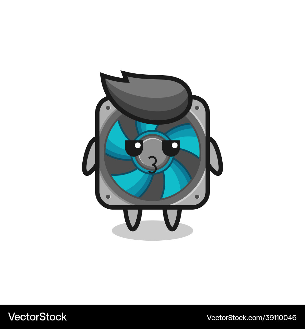 Bored expression of cute computer fan characters Vector Image