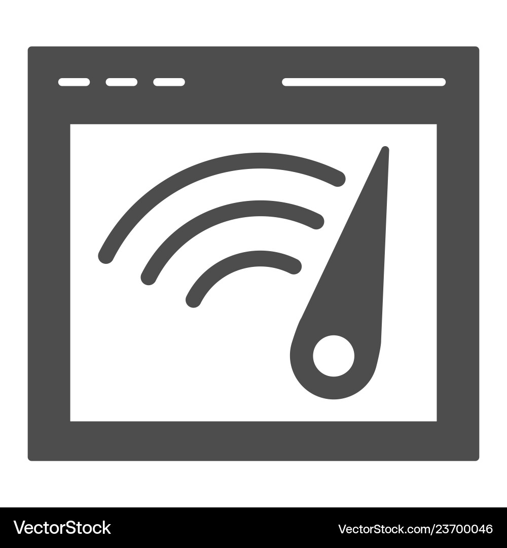 Browser speed solid icon computer window Browser speed solid icon computer window vector image