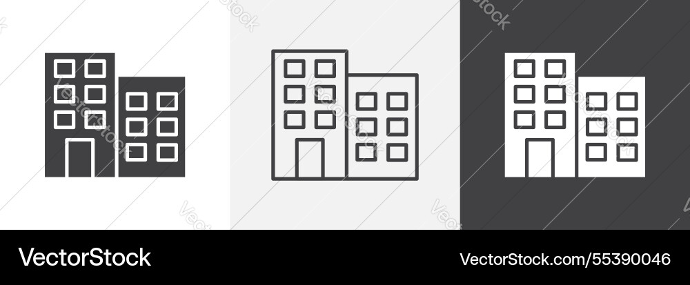 Building icons graphics pack Vector Image