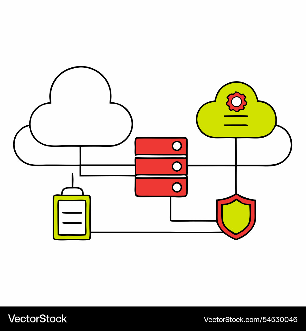 Cloud server security concept ideal for tech Cloud server security concept ideal for tech Vector Image