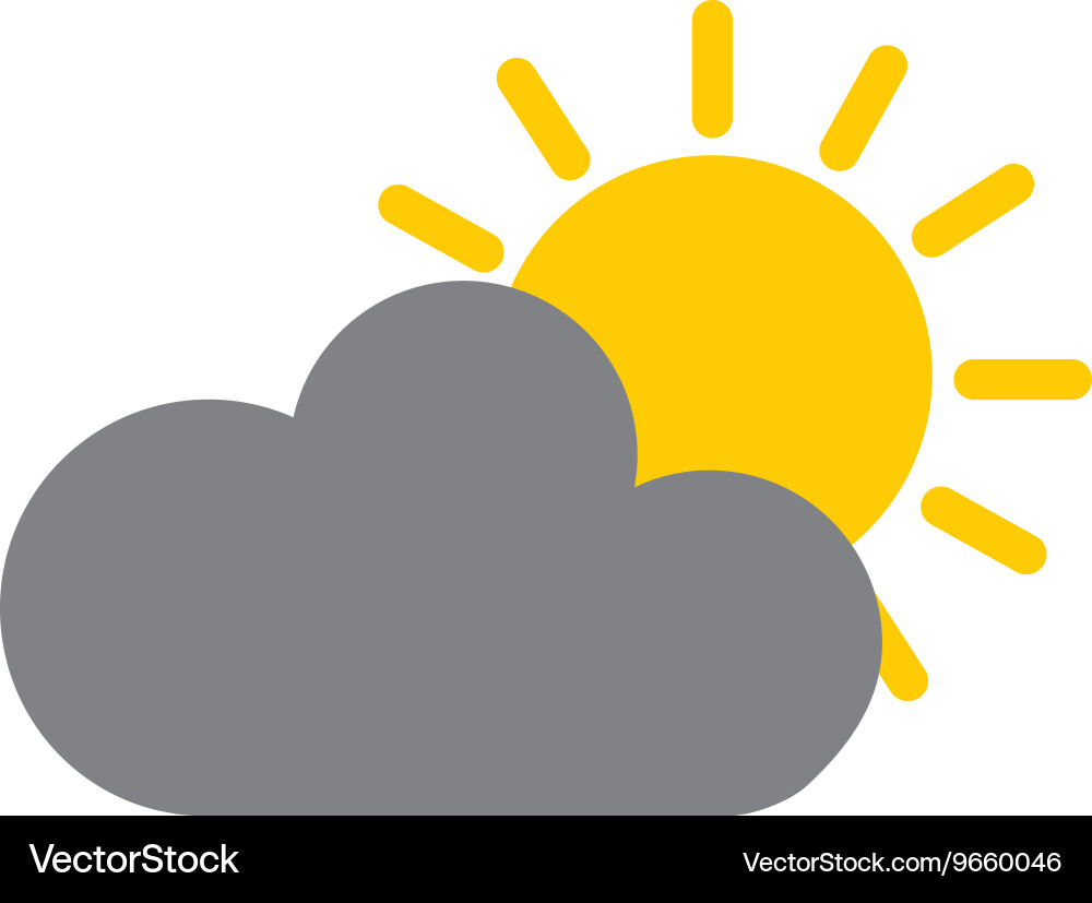 Cloud with sun isolated icon design Royalty Free Vector