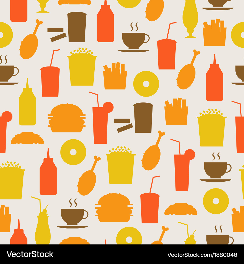 Fast Food Pattern Background Vector Image