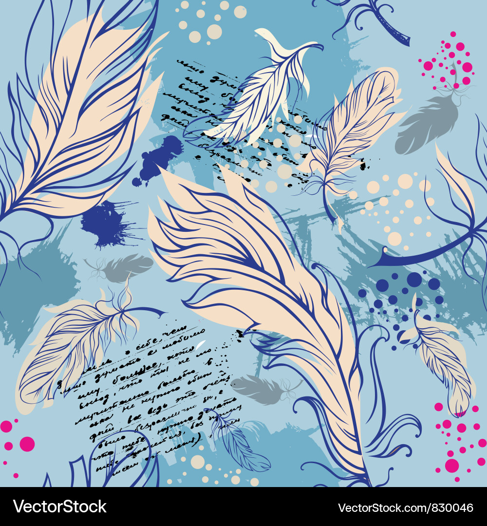 Feathered Seamless Pattern vector image
