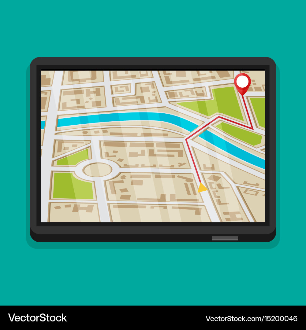 Flat gps navigation vector image
