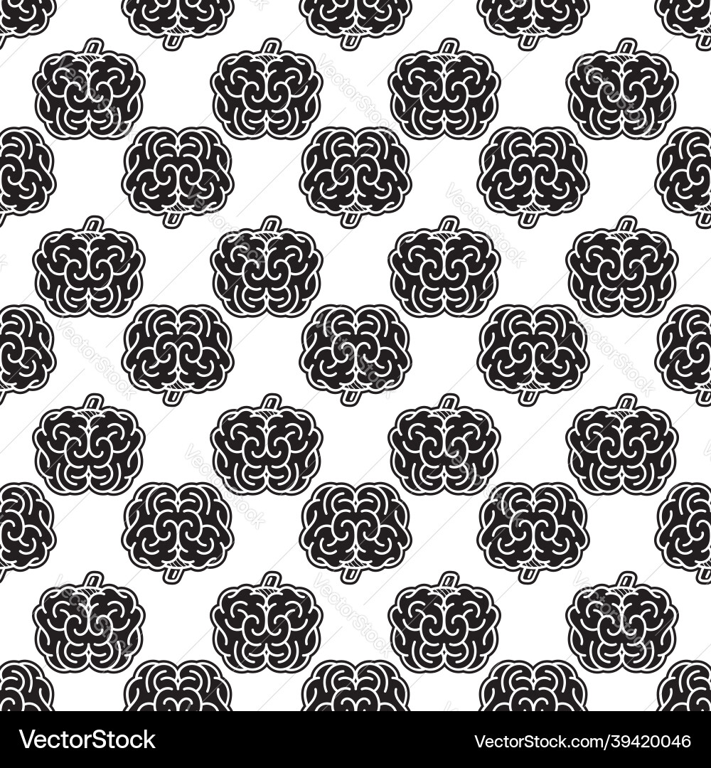 Front brain pattern seamless Front brain pattern seamless vector image