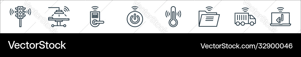 Internet things line icons linear set quality Vector Image