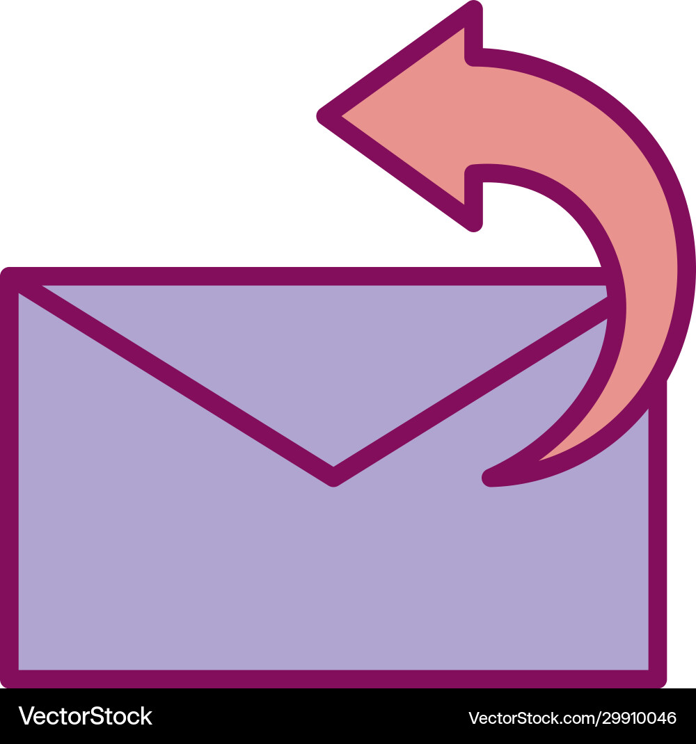 Isolated envelope with arrow line and fill style vector image