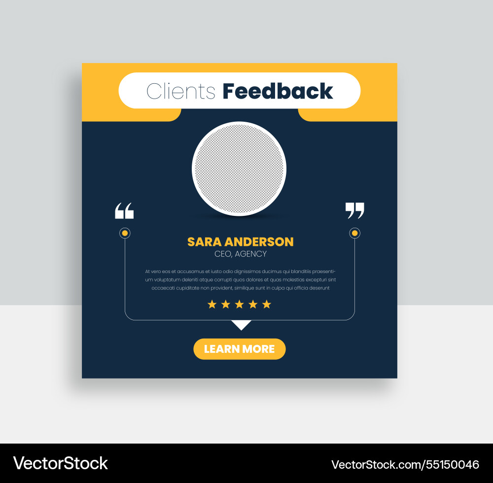 Kundenfeedback testimonial social media post Kundenfeedback testimonial social media post vektorbild
