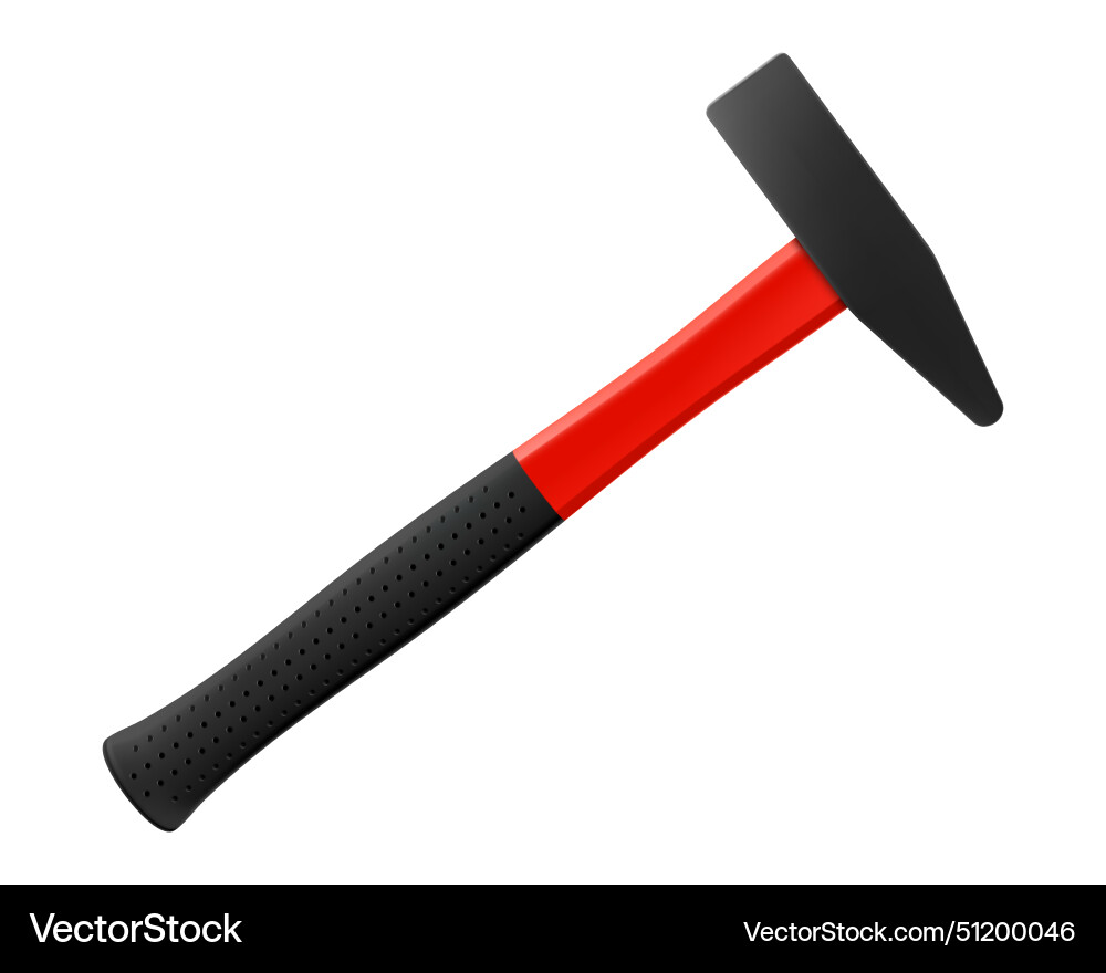 Locksmiths Hammer With A Rubber Handle Isolated Vector Image