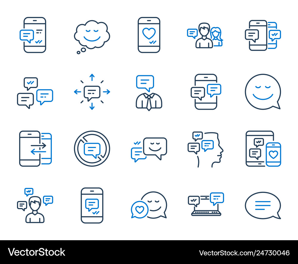 Message and communication icons group chat vector image