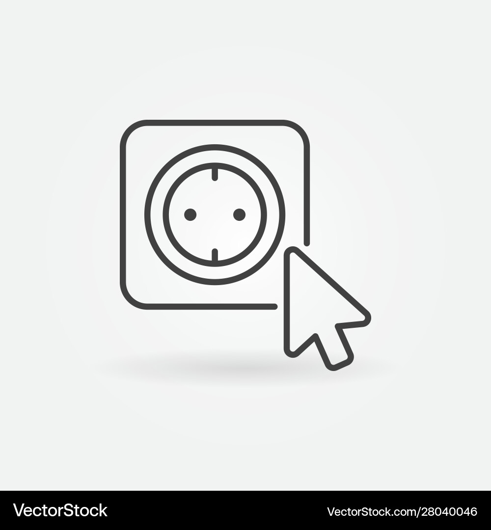 Mouse click on smart socket outline icon Mouse click on smart socket outline icon vector image