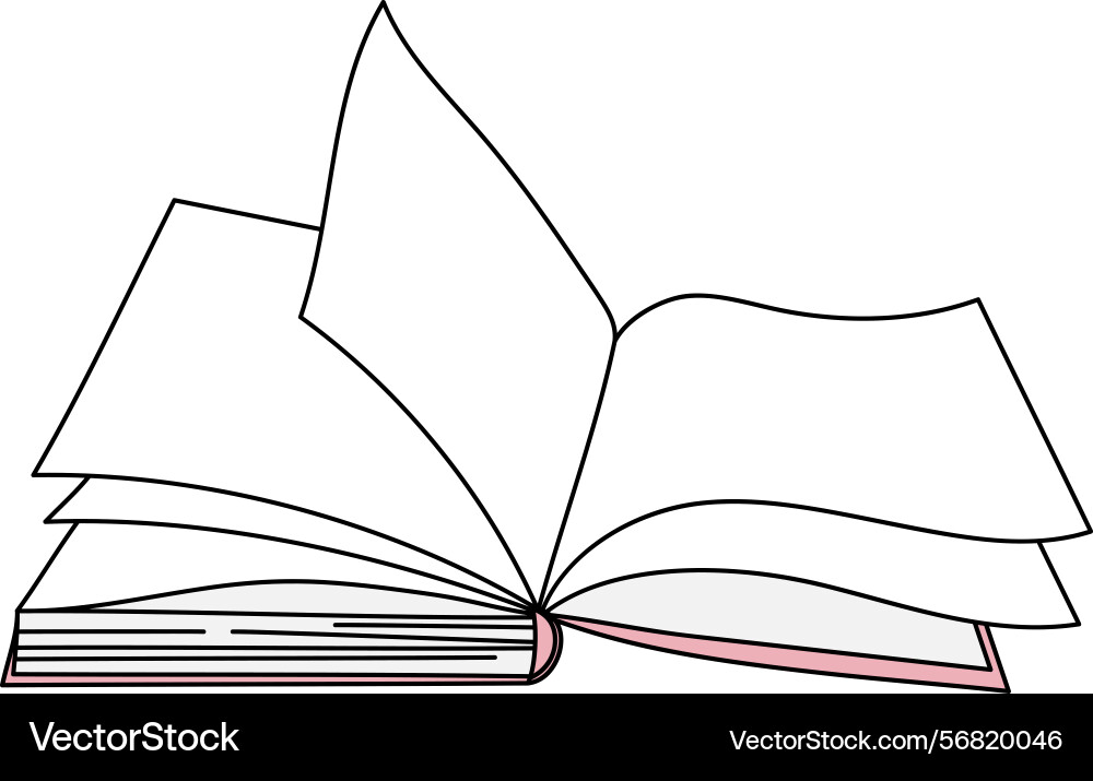Open book with turning pages Vector Image