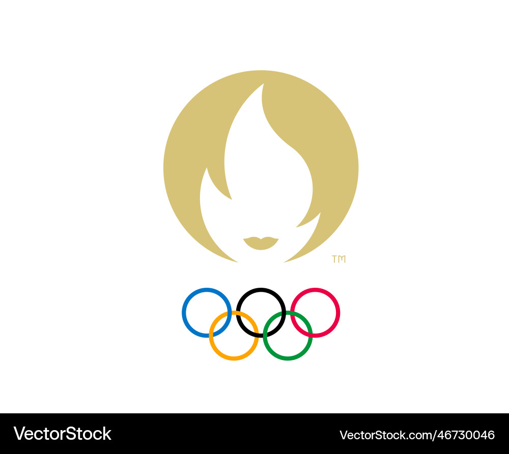 Paris 2024 official olympic games logo symbol vector image