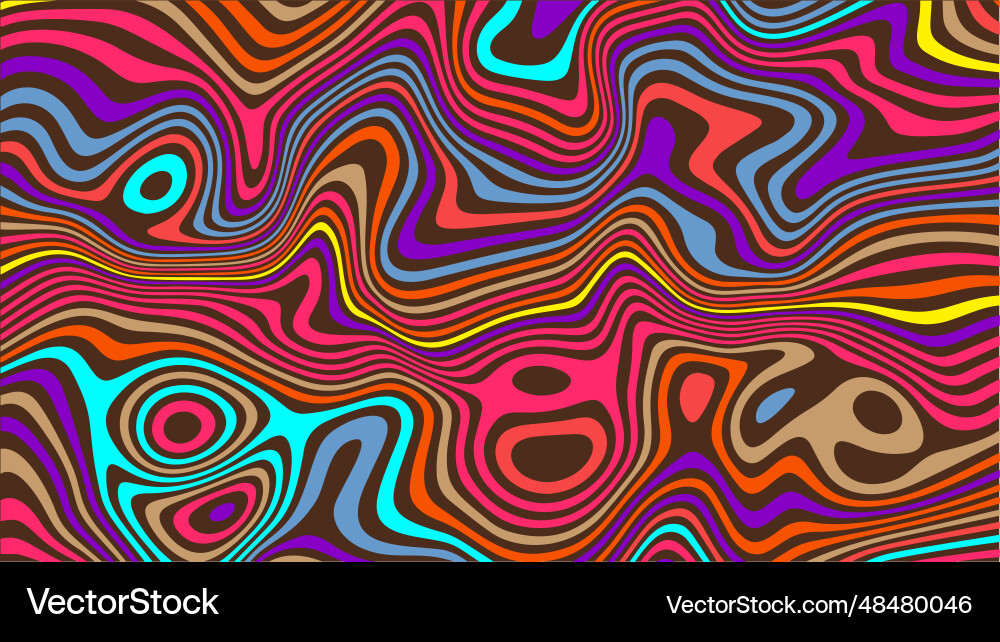 Psychedelic groovy background liquefy lines Psychedelic groovy background liquefy lines vector image