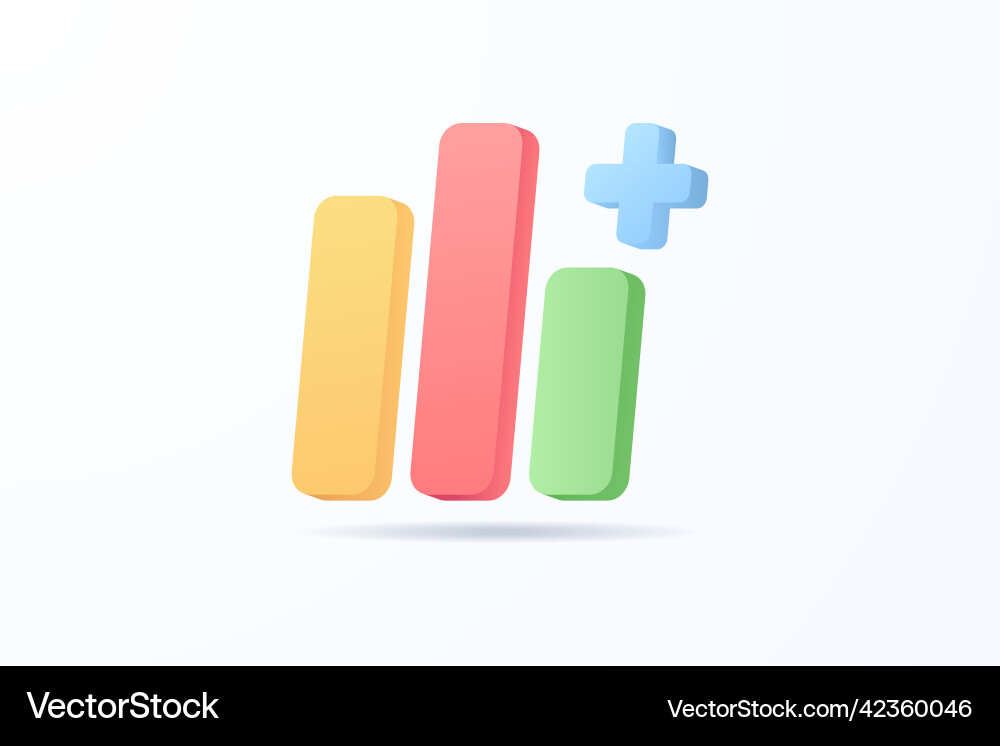Realistic add panel 3d icon design Realistic add panel 3d icon design Vector Image