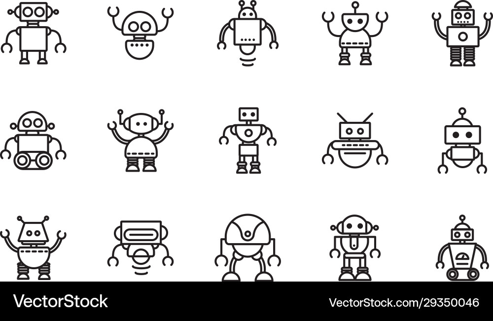 Robot technology character artificial machine Robot technology character artificial machine vector image