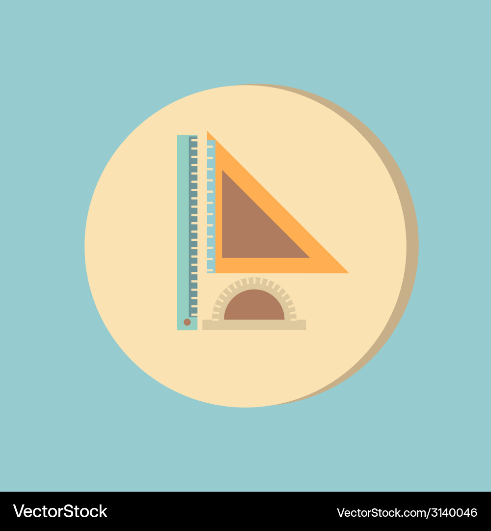 Ruler protractor triangle symbol of geometry Vector Image