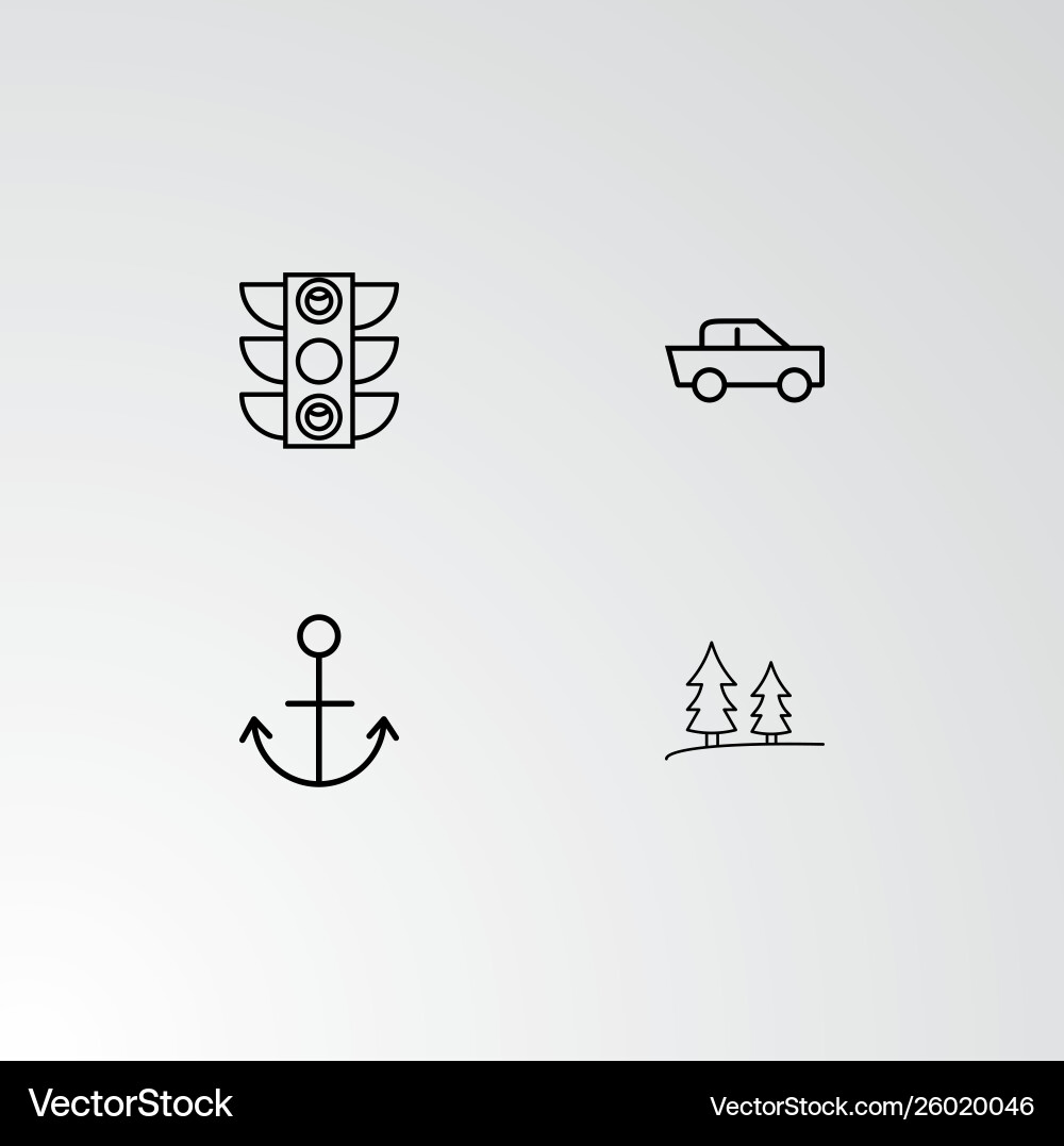 Set 4 perfect icons for navigation Vector Image