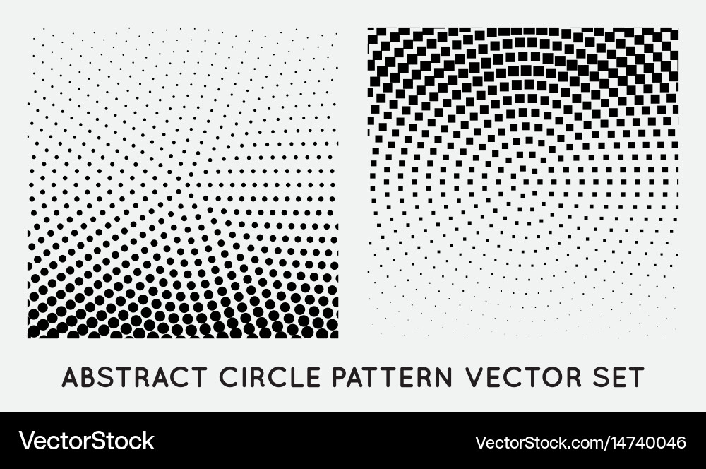 Set circle halftone element monochrome abstract Vector Image