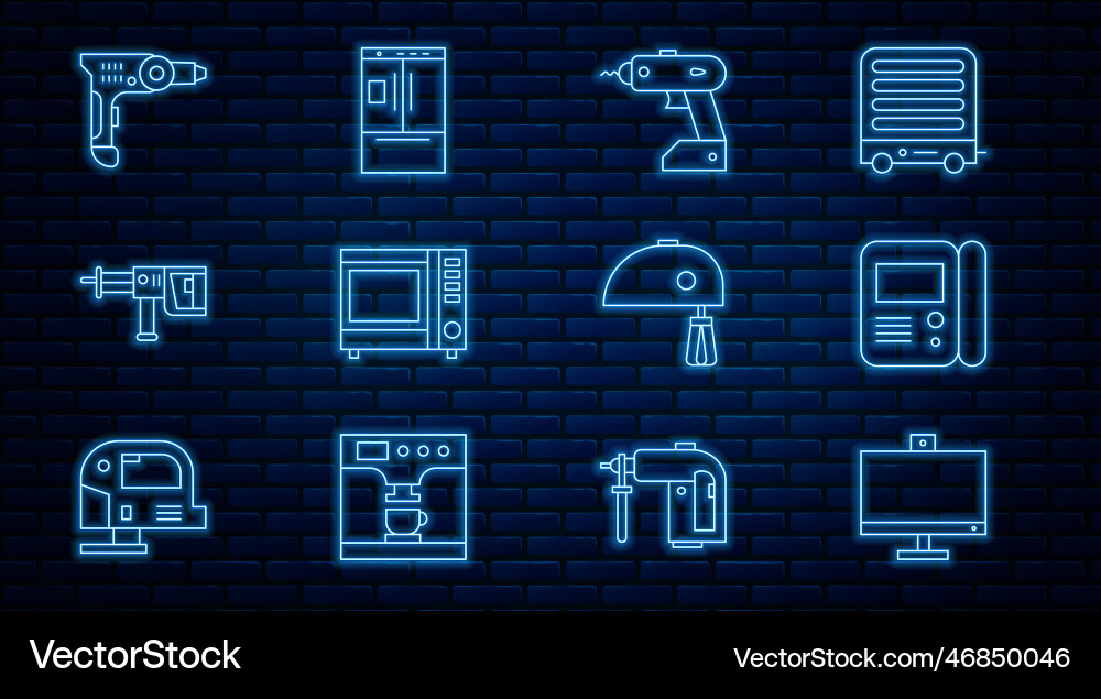 Set line computer monitor house intercom system Set line computer monitor house intercom system vector image