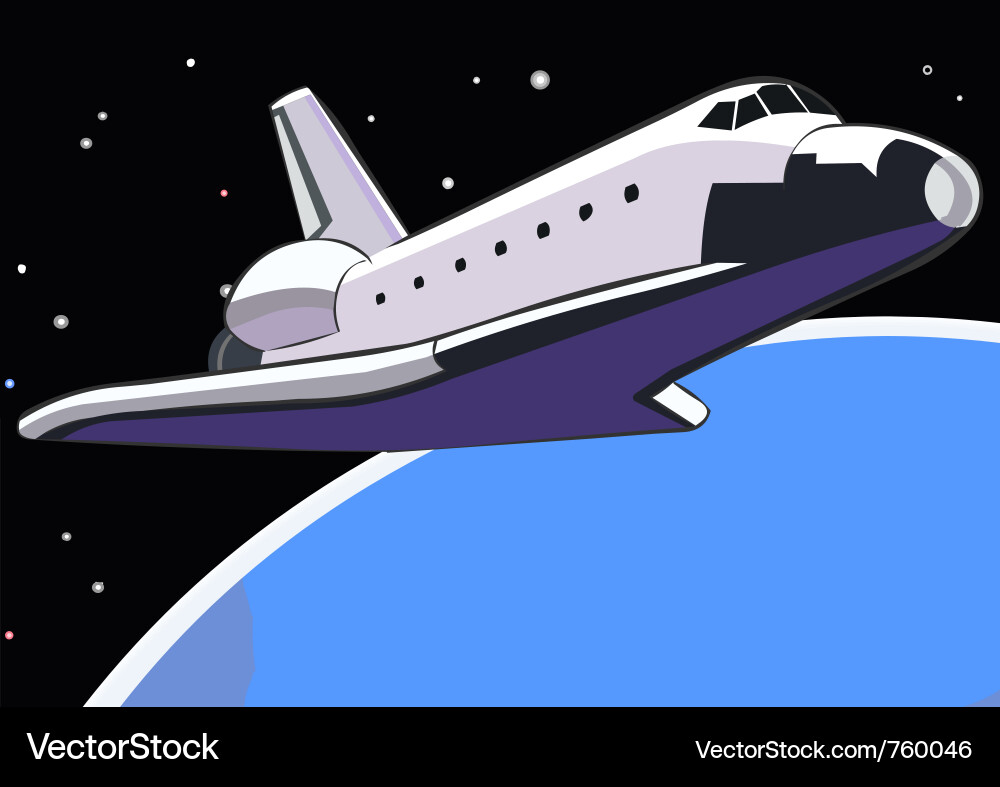 Space shuttle in orbit Royalty Free Vector Image