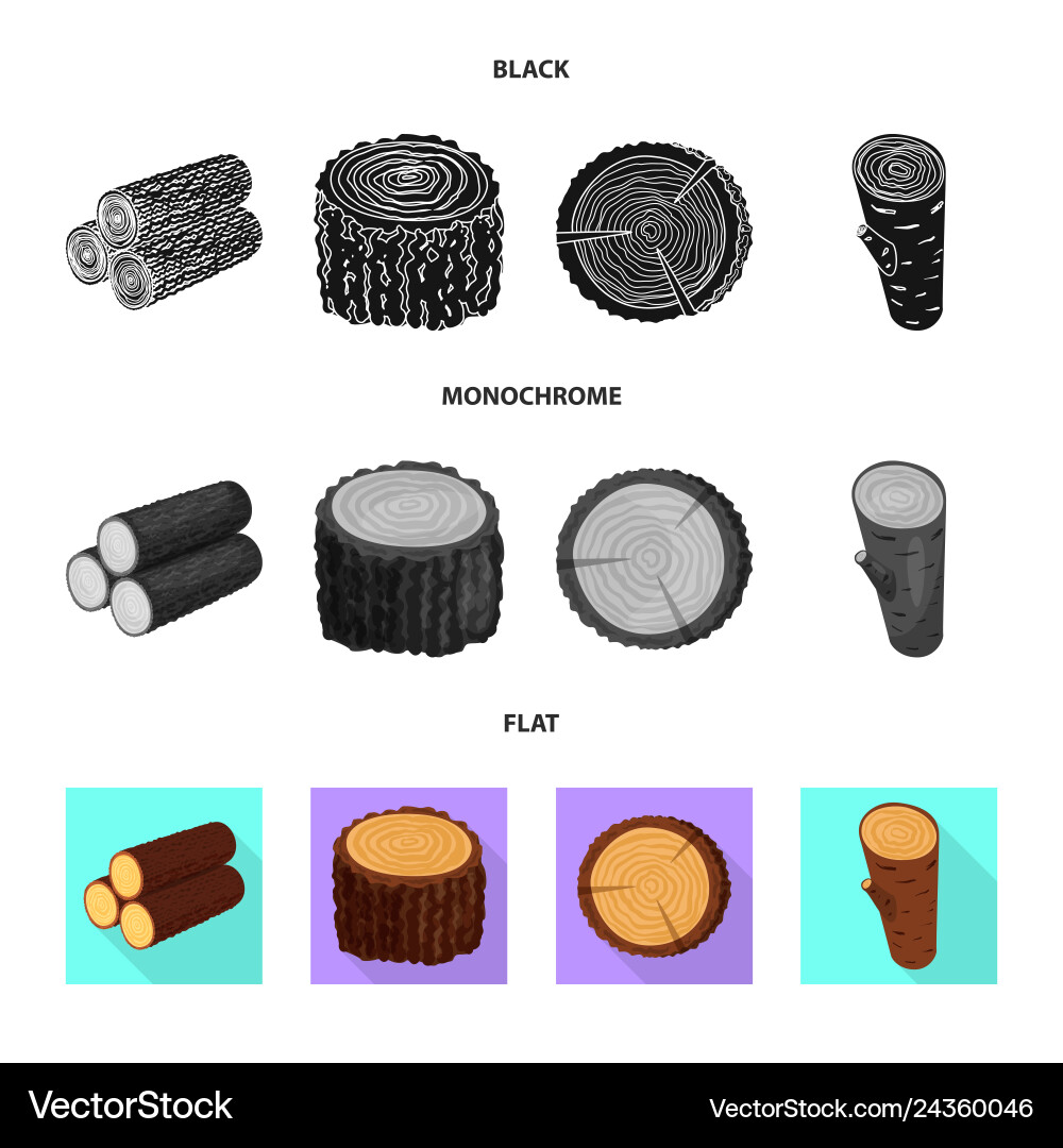 Tree and raw symbol set vector image