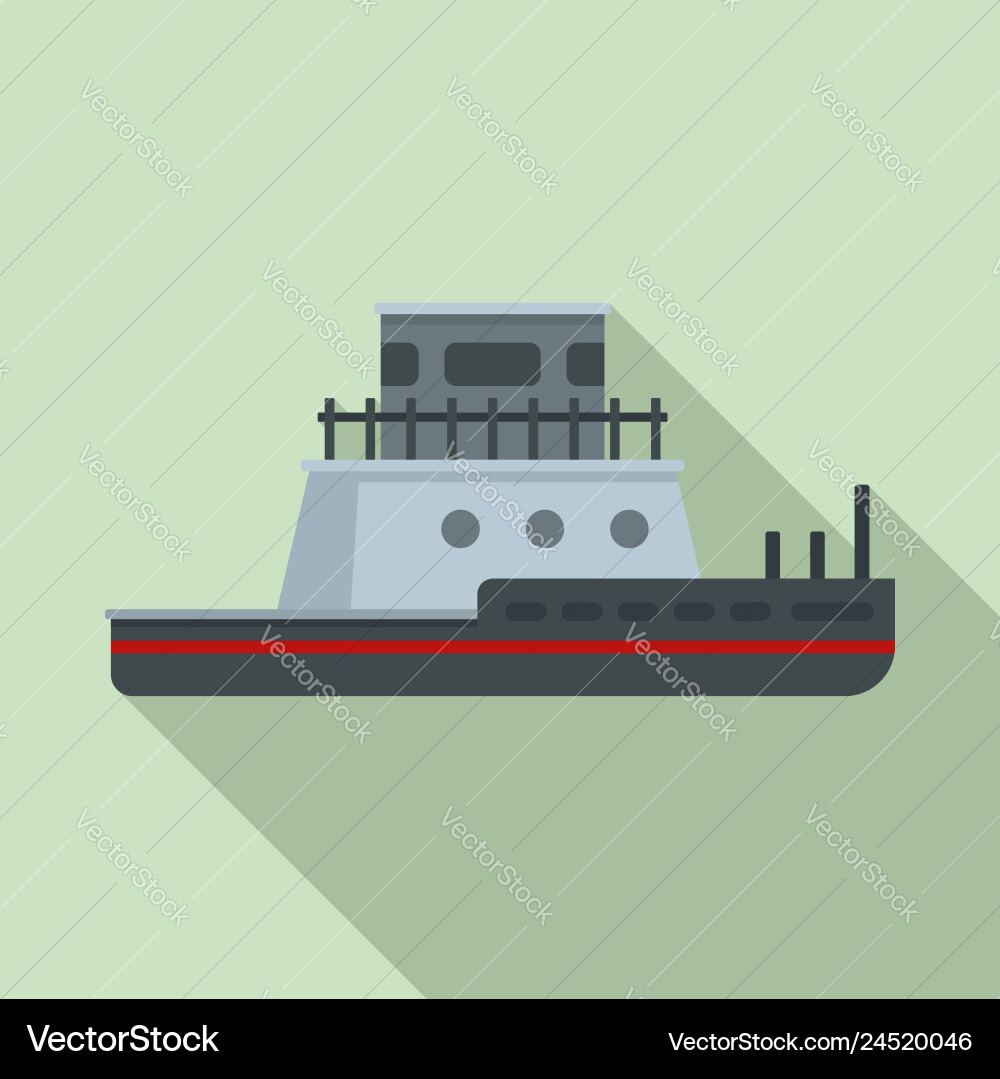 Tug boat icon flat style vector image