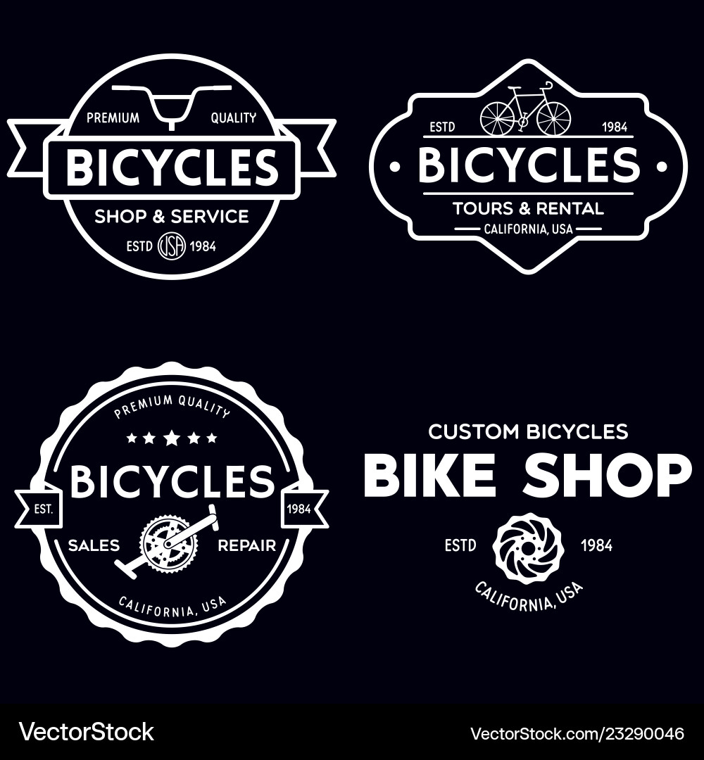 Vintage & Modern Bike Shop Badges Vector Image