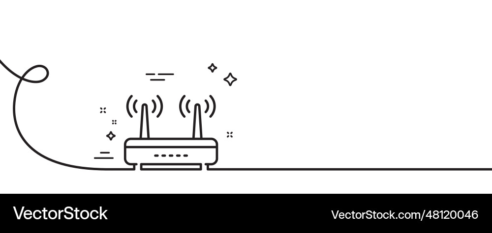 Wifi router line icon computer component sign Vector Image