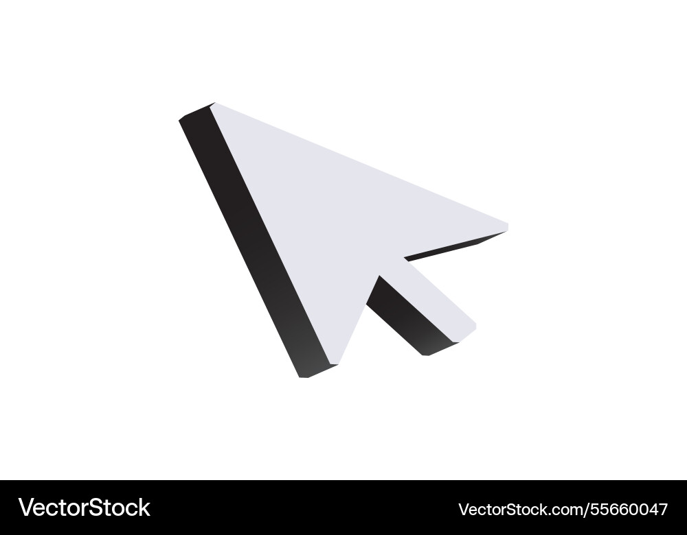 3d computer mouse cursor icon pointing upward Vector Image