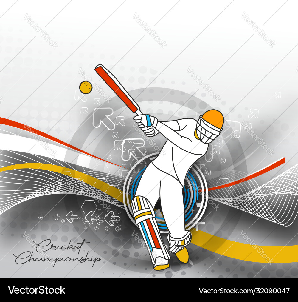 Abstract colorful pattern with batsman and bowler Abstract colorful pattern with batsman and bowler Vector Image