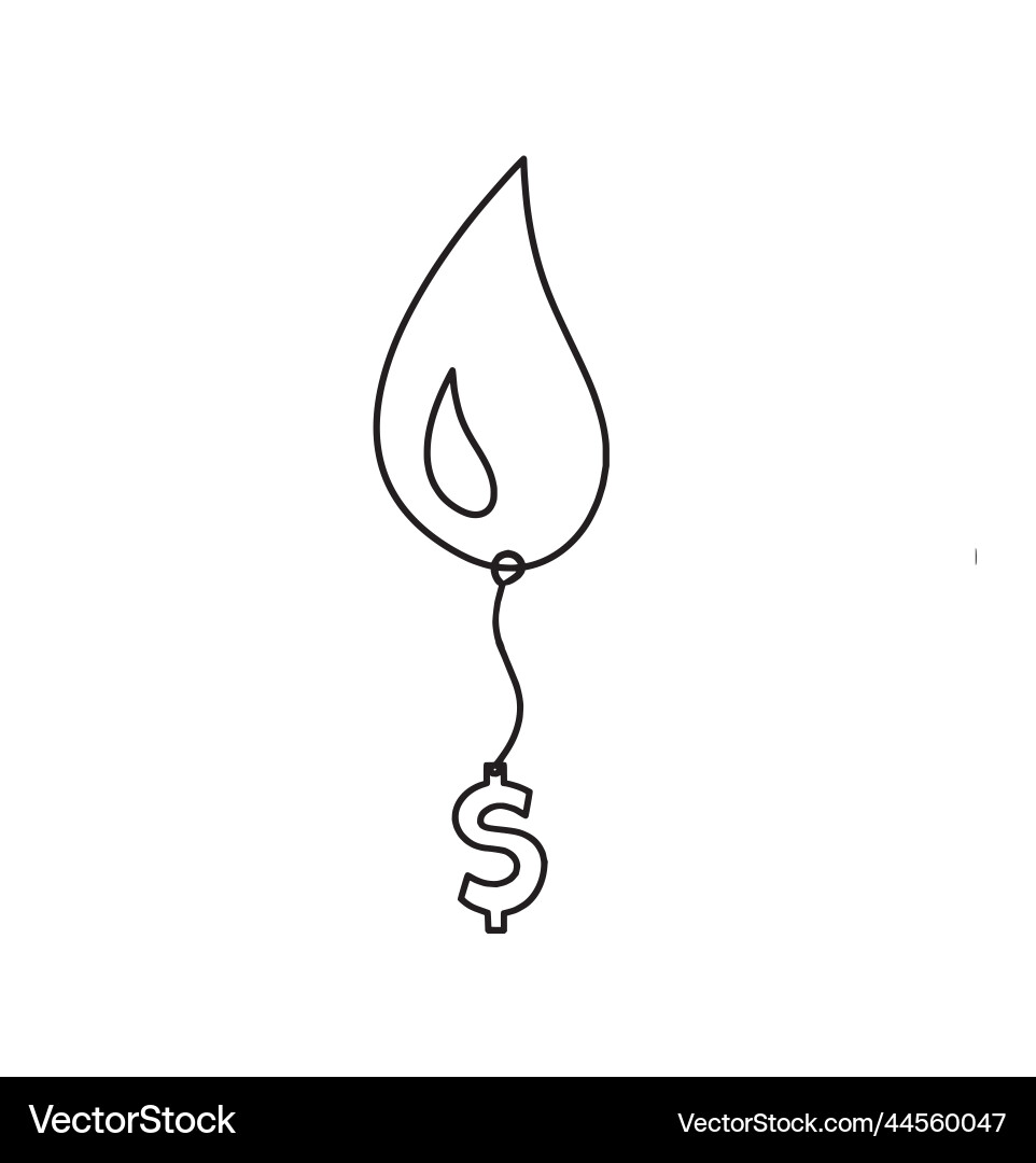 Abstract drop with dollar as line drawing vector image