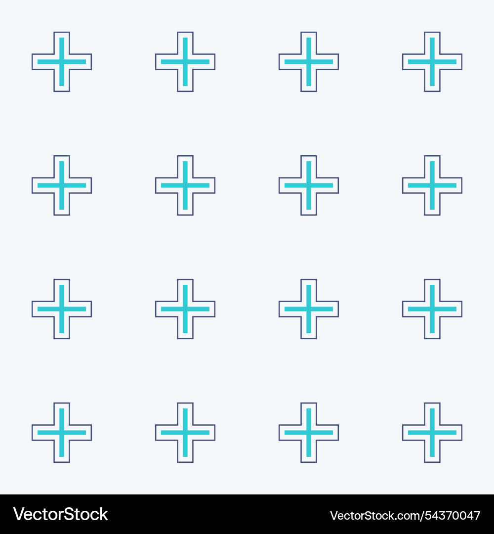 Abstract seamless pattern with turquoise cross Abstract seamless pattern with turquoise cross vector image