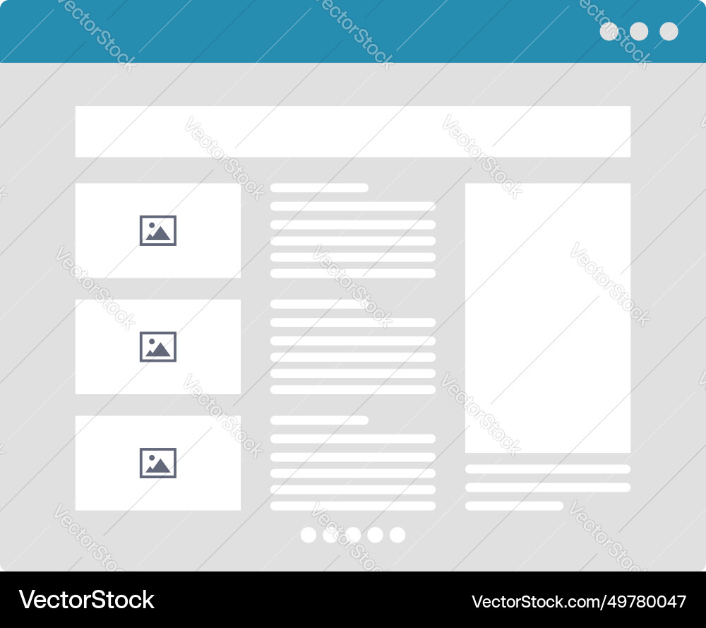 Blog flat website prototype icon pictogram symbol Vector Image