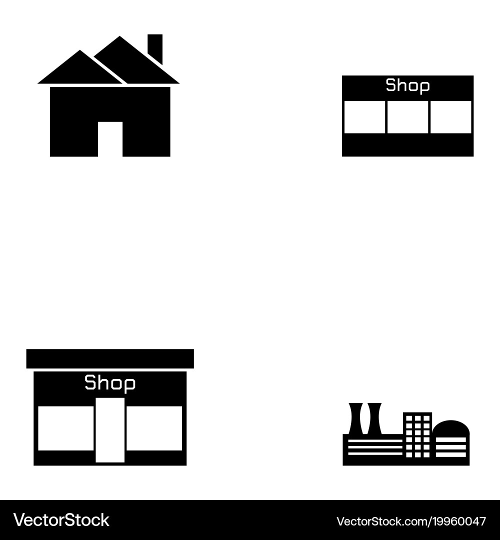 Building icon set vector image