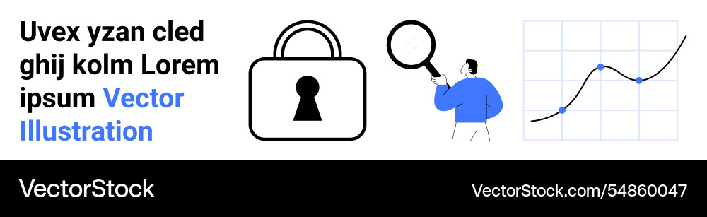 Digital security analysis with locked padlock Vector Image