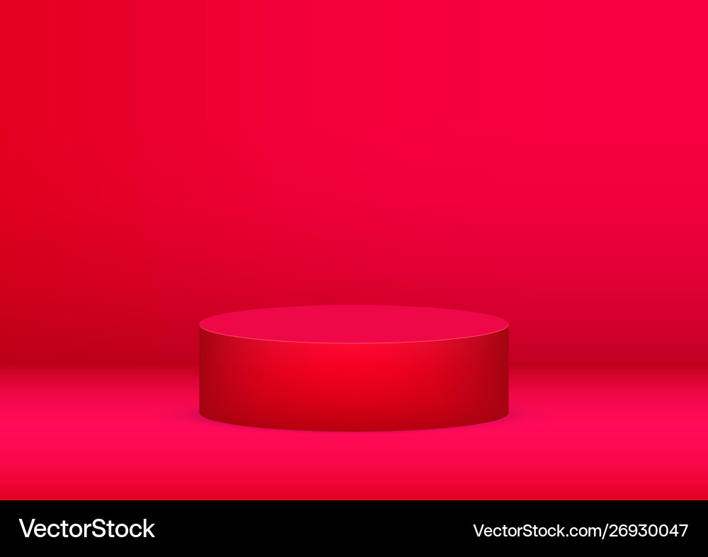 Empty podium studio red background for product Empty podium studio red background for product vector image