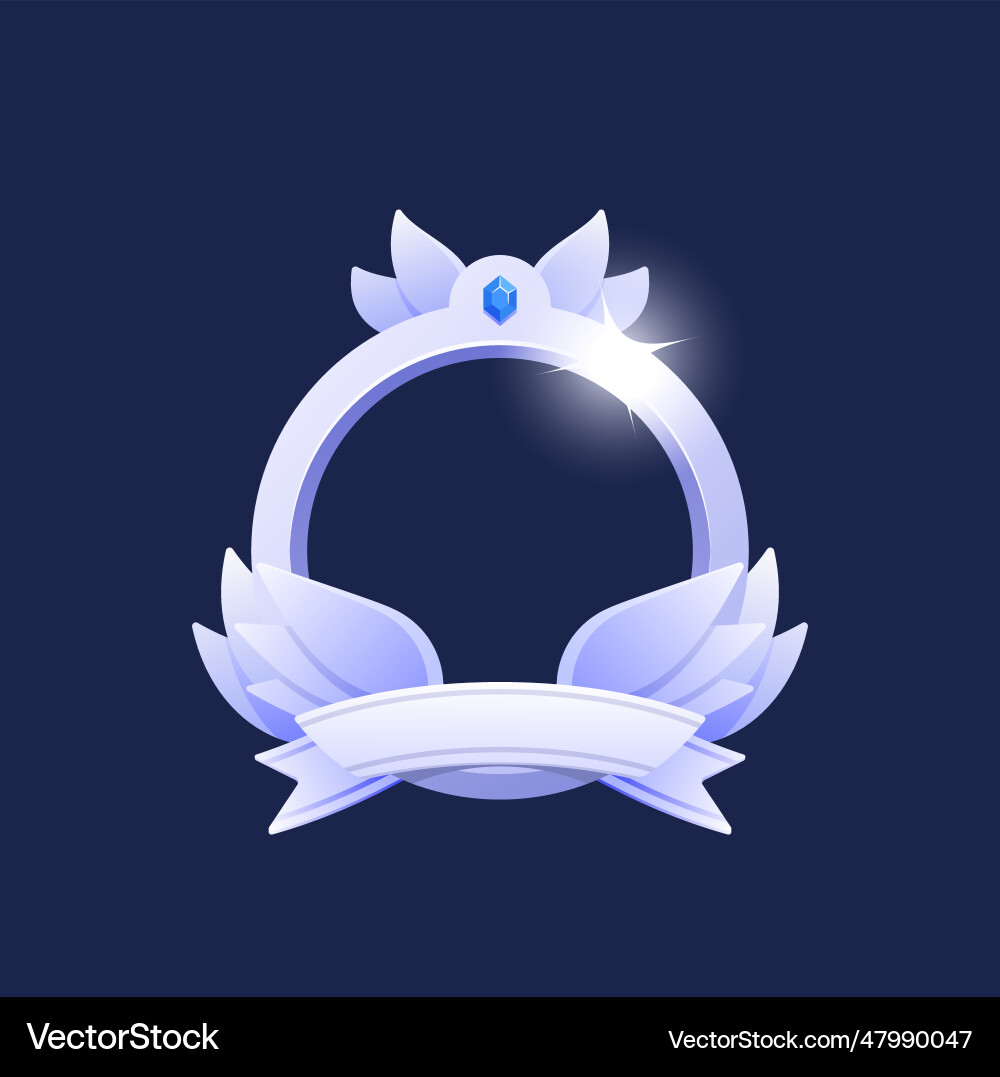 Game rank frame level ui icon empty silver Game rank frame level ui icon empty silver vector image