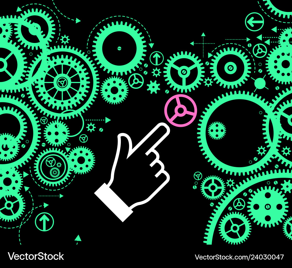 Gears controlled by people Gears controlled by people vector image