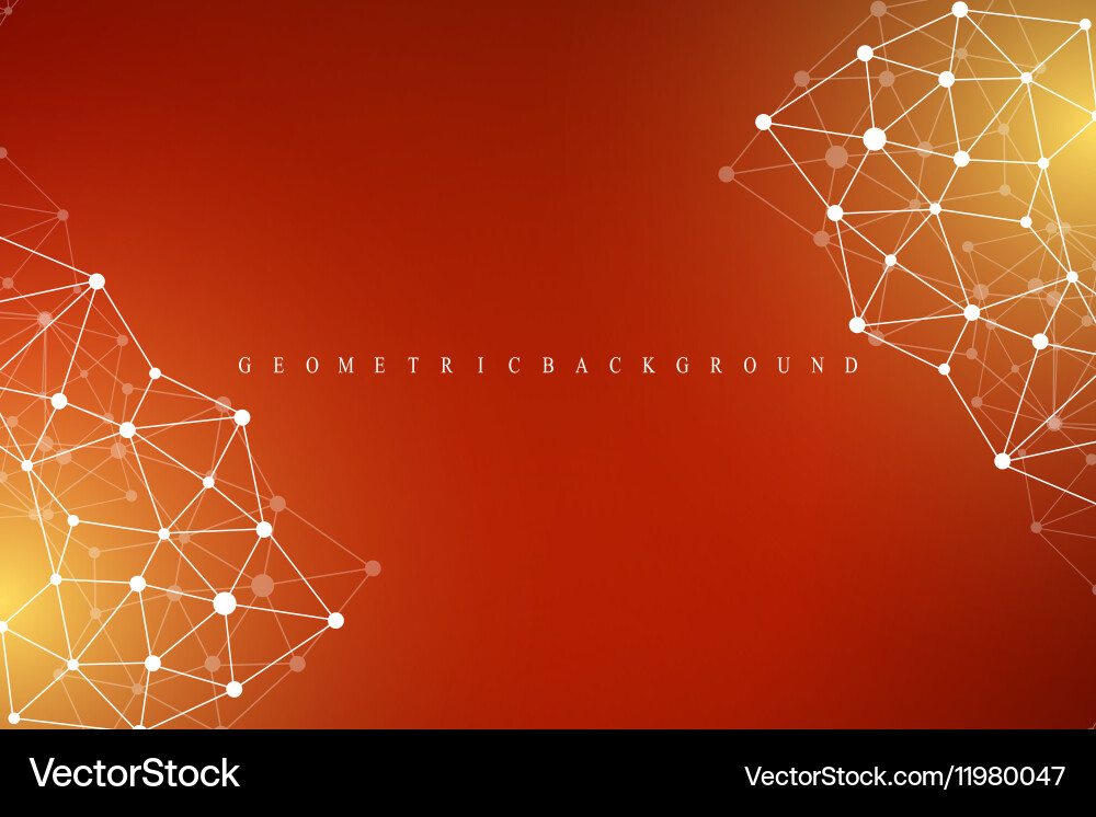 Geometric abstract background with connected line Vector Image