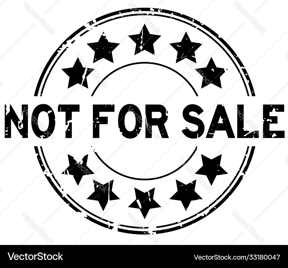 Grunge black not for sale word with star icon Grunge black not for sale word with star icon vector image