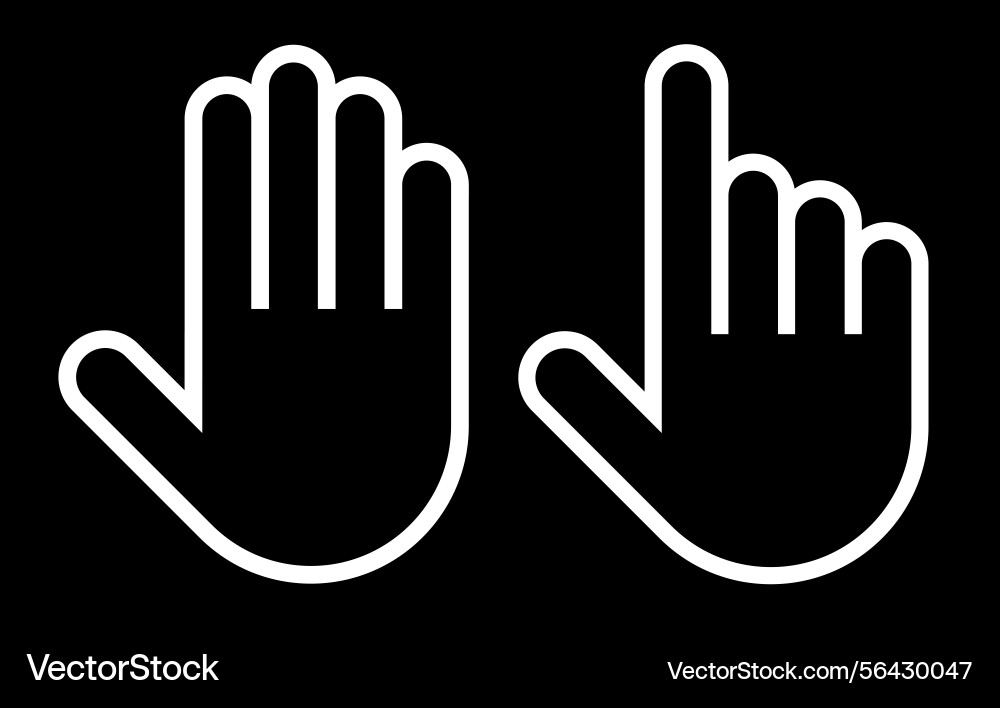 Hand icons and pointer sign palm vector image