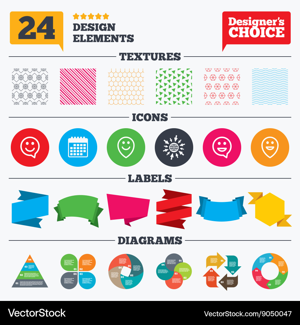 Happy face speech bubble icons pointer symbol vector image