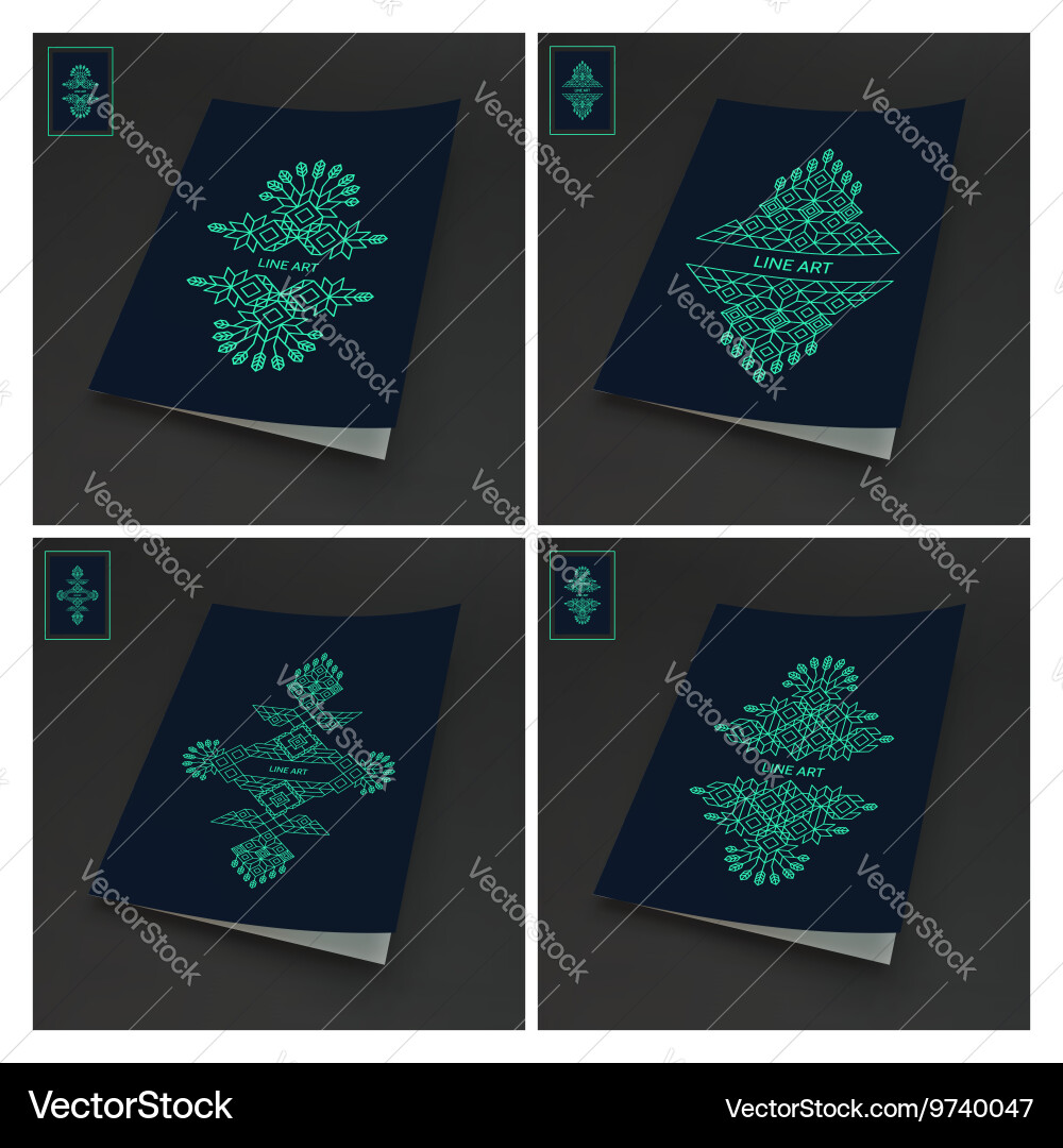 Line art design calligraphic linear element vector image