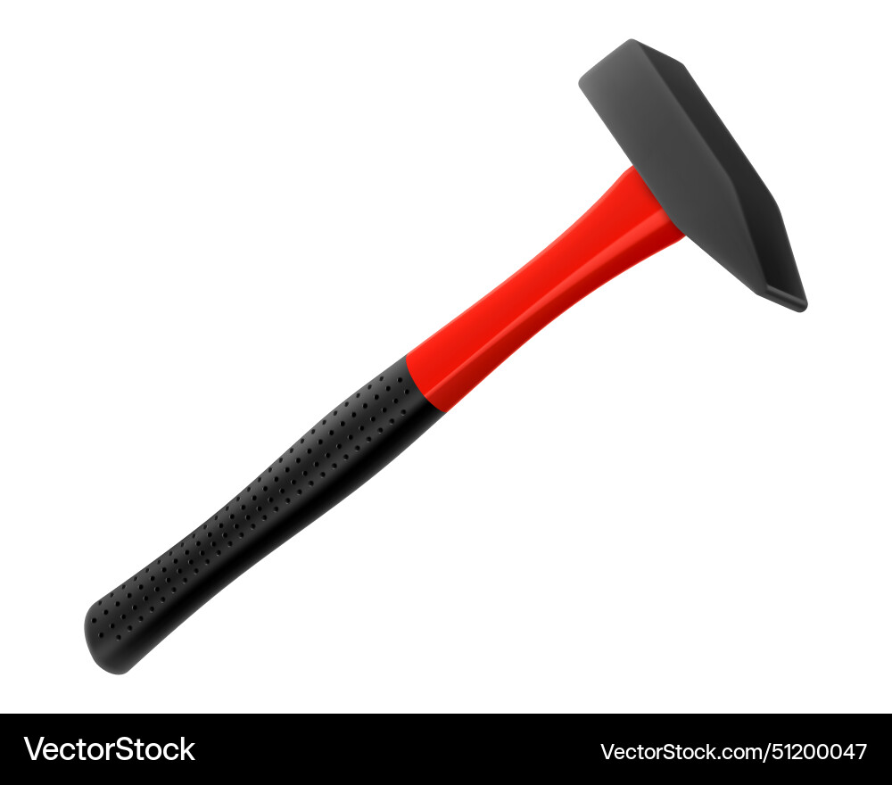 Locksmiths Hammer With A Rubber Handle Isolated Vector Image