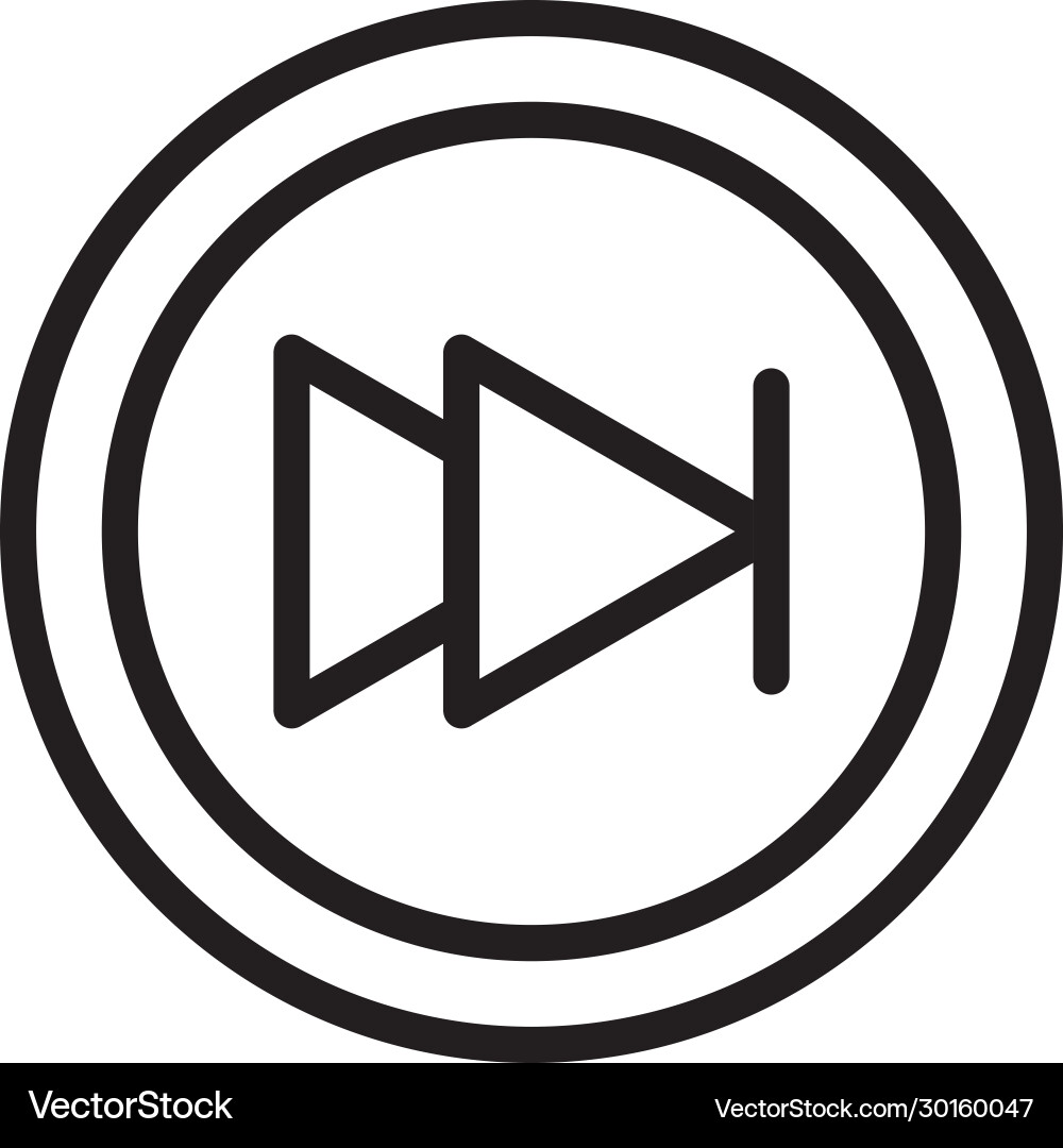 Media control button sound line style icon vector image