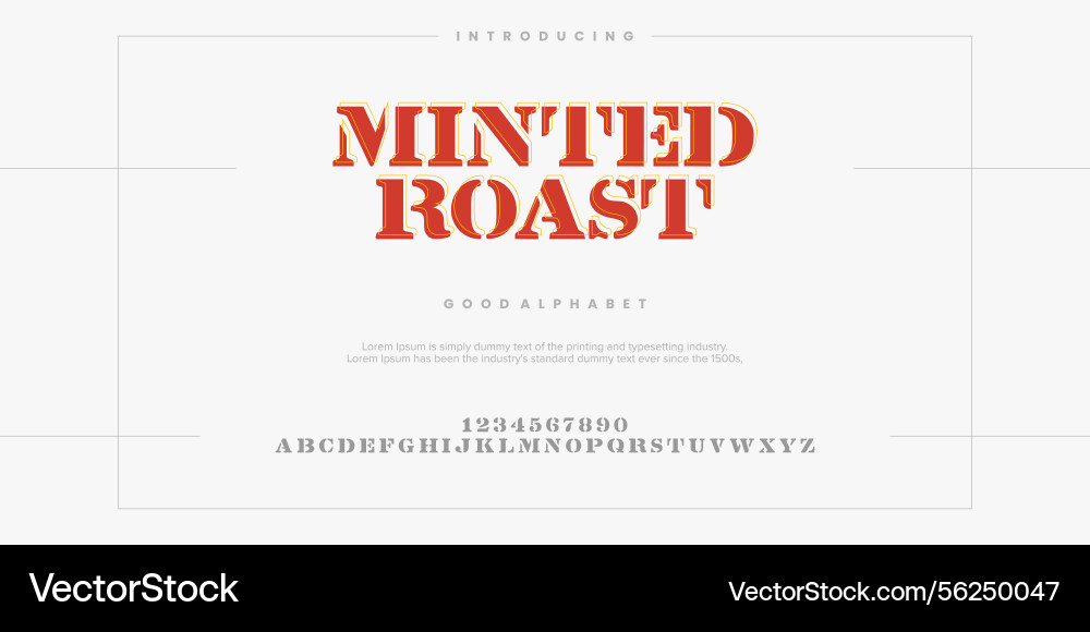 Minted roast minimalist display font design Minted roast minimalist display font design Vector Image