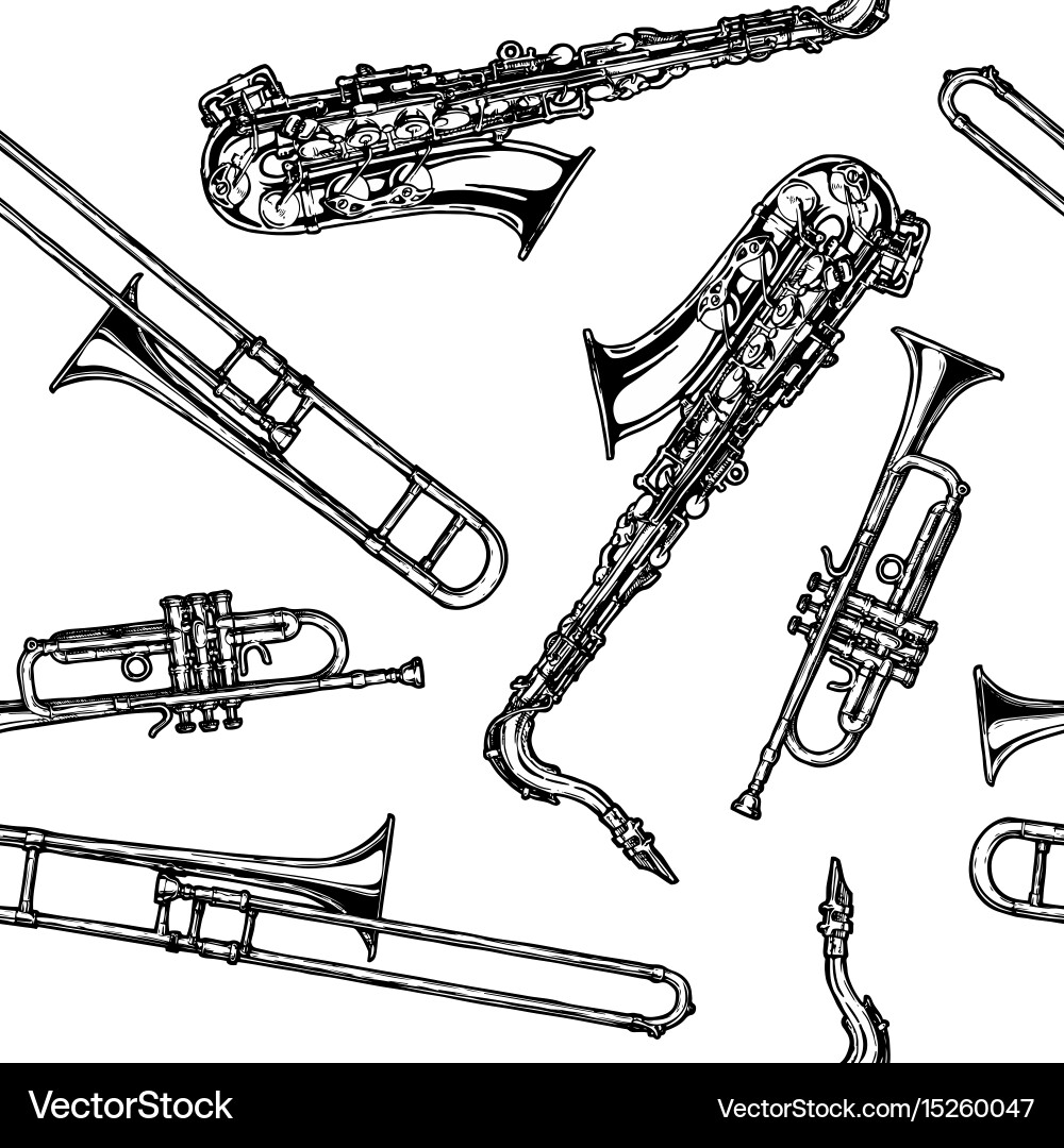 Musical Instruments Pattern Vector Image