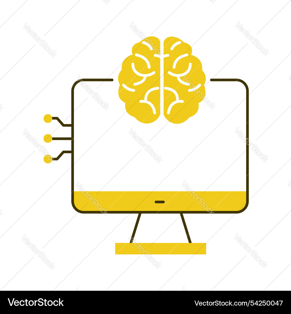 Neurale Netzwerke und ai Computing Interface-Icon vektorbild