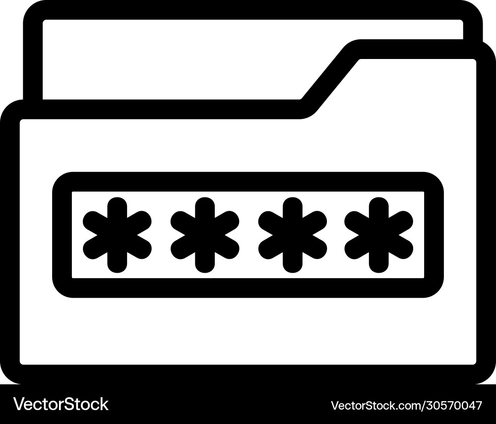 Password folder icon outline Vector Image